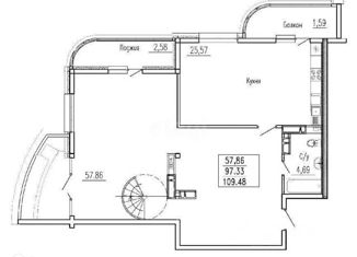 Продажа однокомнатной квартиры, 98.2 м2, Краснодар, Кожевенная улица, 22, ЖК Резиденция