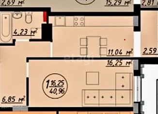 Продажа 1-комнатной квартиры, 41 м2, Липецк, улица Гагарина, 145, ЖК Панорама