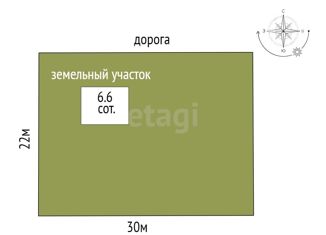 Продается земельный участок, 6.6 сот., село Яр, Почтовая улица