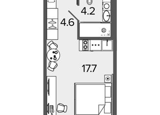 Продается квартира студия, 26.5 м2, Санкт-Петербург, Московский проспект, 103, метро Московские ворота