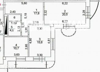 Продам двухкомнатную квартиру, 70.6 м2, Челябинск, проспект Победы, 382А