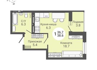 Продается квартира студия, 38.6 м2, Новосибирск, метро Речной вокзал, улица Петухова, 168с