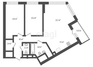 Продаю 3-ком. квартиру, 84.1 м2, Москва, ЖК Архитектор