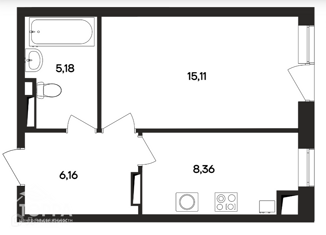 Продажа 1-комнатной квартиры, 34.81 м2, поселок городского типа Заозерное, Олимпийская улица, 5