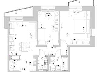 Продается 2-ком. квартира, 61.1 м2, Иркутская область, квартал Стрижи, 15