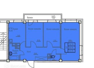 Продам трехкомнатную квартиру, 60.9 м2, Березники, улица Строителей, 10, ЖК Любимов