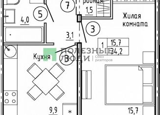 Продам однокомнатную квартиру, 34.2 м2, Кировская область, Прибрежный бульвар, 4