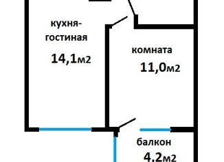 Продается однокомнатная квартира, 36 м2, Симферополь, проспект Александра Суворова, 15к1, Киевский район