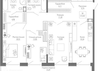 Продам трехкомнатную квартиру, 115.45 м2, Санкт-Петербург, 11-я линия Васильевского острова, 56