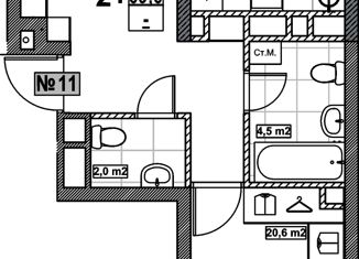 Продается 2-ком. квартира, 69.6 м2, Нижний Новгород, Мещерский бульвар, 1, метро Стрелка