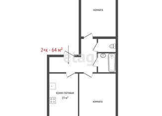 Продам 2-комнатную квартиру, 64 м2, Берёзовский, улица Первомайский Поселок, 10Бк2