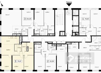 Продается 3-ком. квартира, 74.47 м2, Москва, 3-я Гражданская улица, 35, Бульвар Рокоссовского