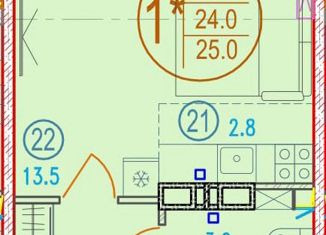 Продается квартира студия, 25.4 м2, Краснодар, ЖК Перспектива