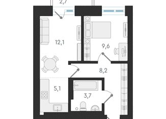 Продам квартиру студию, 38.7 м2, Новосибирск, улица Гоголя, 13, метро Красный проспект