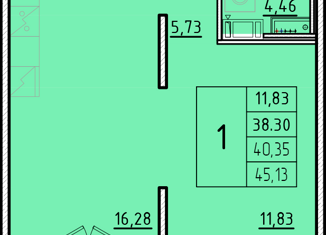 Продается 1-комнатная квартира, 38.3 м2, Санкт-Петербург, Образцовая улица, 6к2