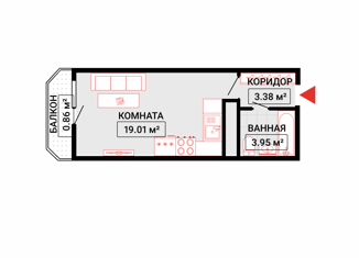 Продается квартира студия, 27.2 м2, Мурино, Екатерининская улица, 22к2, ЖК Форвард