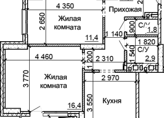 2-комнатная квартира на продажу, 54 м2, Новосибирск, Калининский район