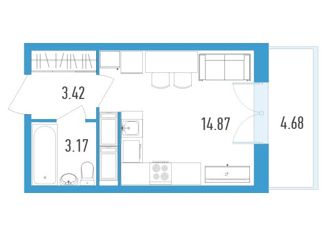 Продается квартира студия, 23.1 м2, Санкт-Петербург, улица Вадима Шефнера, 4