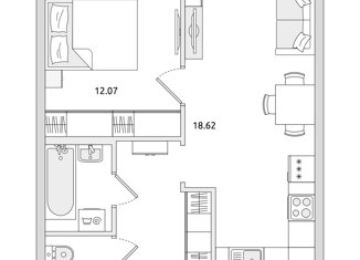 1-ком. квартира на продажу, 41.3 м2, Санкт-Петербург, Волковский проспект, 6, метро Волковская