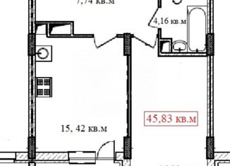 Продается 1-ком. квартира, 45.83 м2, посёлок Заклязьменский, Фоминская улица, 1к1