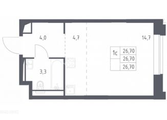 Продается 1-ком. квартира, 27 м2, Москва, Верейская улица, 41, Верейская улица