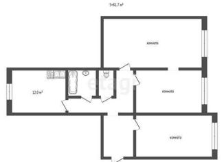 Продажа трехкомнатной квартиры, 81.7 м2, Тюмень, улица Николая Зелинского, 19, ЖК Семейный