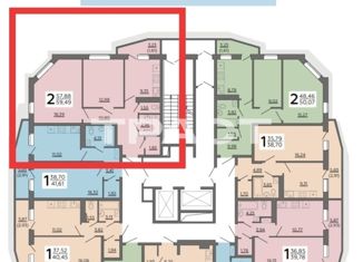 Продается 2-комнатная квартира, 58 м2, Воронеж, ЖК Галактика, улица Историка Костомарова, 48А