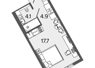 Продаю квартиру студию, 26.7 м2, Санкт-Петербург, Московский проспект, 103, метро Московские ворота