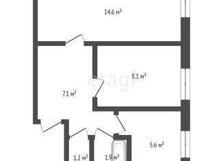 Продаю 2-ком. квартиру, 38.9 м2, Тюмень, Харьковская улица, 71А