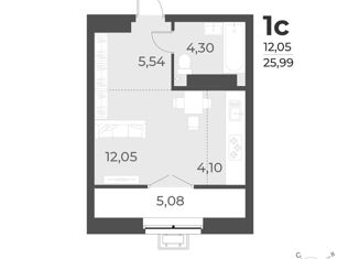 Продам 1-ком. квартиру, 26 м2, СНТ Медик-7, 1-я улица, 1/51