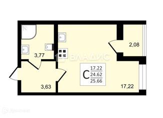 Продаю квартиру студию, 25.7 м2, Санкт-Петербург, метро Ленинский проспект, Кубинская улица, 82к3с1