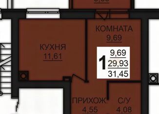 1-комнатная квартира на продажу, 31 м2, Ивановская область, деревня Дерябиха, 80