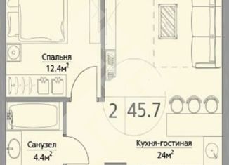 Продаю 2-комнатную квартиру, 46 м2, Москва, Багратионовский проезд, 5Ак1, станция Фили