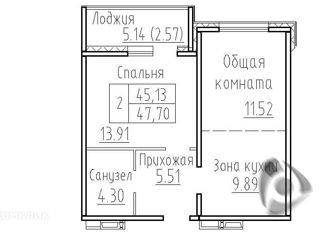 Продажа 2-ком. квартиры, 47.7 м2, посёлок Элитный, Венская улица, 12
