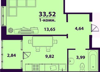 Продажа 1-комнатной квартиры, 33.52 м2, Ульяновск, жилой комплекс Сиреневый, 4