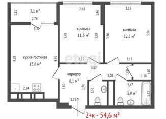 Двухкомнатная квартира на продажу, 54.6 м2, Екатеринбург, улица 8 Марта, 202/3, улица 8 Марта