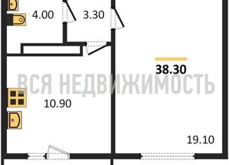 Продаю 1-комнатную квартиру, 38.3 м2, хутор Ветряк, Выборская улица, 11