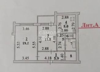 2-ком. квартира на продажу, 54.3 м2, Липецкая область, улица И.В. Свиридова, 5