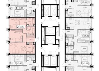2-ком. квартира на продажу, 65.52 м2, Москва, ЖК Мод