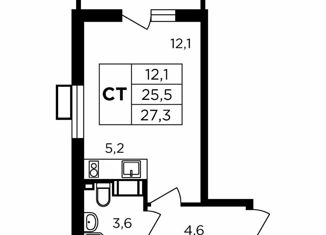 Продается квартира студия, 29 м2, деревня Кабицыно, жилой комплекс Соседи, 2