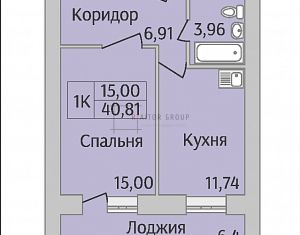 Продаю однокомнатную квартиру, 41.3 м2, Новосибирск, улица Юности, 7, улица Юности