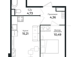 Продается однокомнатная квартира, 34.4 м2, Сертолово