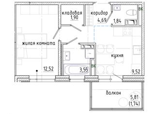 Продаю 1-ком. квартиру, 39.83 м2, городской посёлок Янино-1, Оранжевая улица, 12к1, ЖК Янила Драйв
