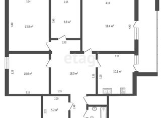 Продажа 4-комнатной квартиры, 91.8 м2, Симферополь, улица Мира, 18, Киевский район