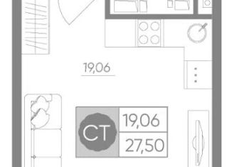 Квартира на продажу студия, 28 м2, Рязань, Октябрьский район