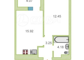 Продается 1-ком. квартира, 36 м2, деревня Патрушева, улица Николая Гоголя, 3