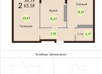 Продаю двухкомнатную квартиру, 67.7 м2, Ярославль, ЖК Ярославль Сити