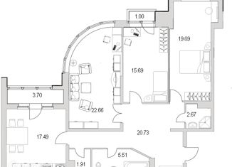 Продаю 3-комнатную квартиру, 109.6 м2, Санкт-Петербург, Московский проспект, 183-185, ЖК Граф Орлов