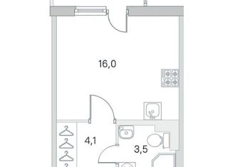 Продам квартиру студию, 23.6 м2, Сертолово, улица Мира, 12