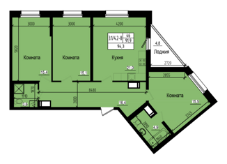 Продажа 3-комнатной квартиры, 94.3 м2, посёлок Парголово, Ольгинская дорога, 3/20, ЖК Прагма Сити
